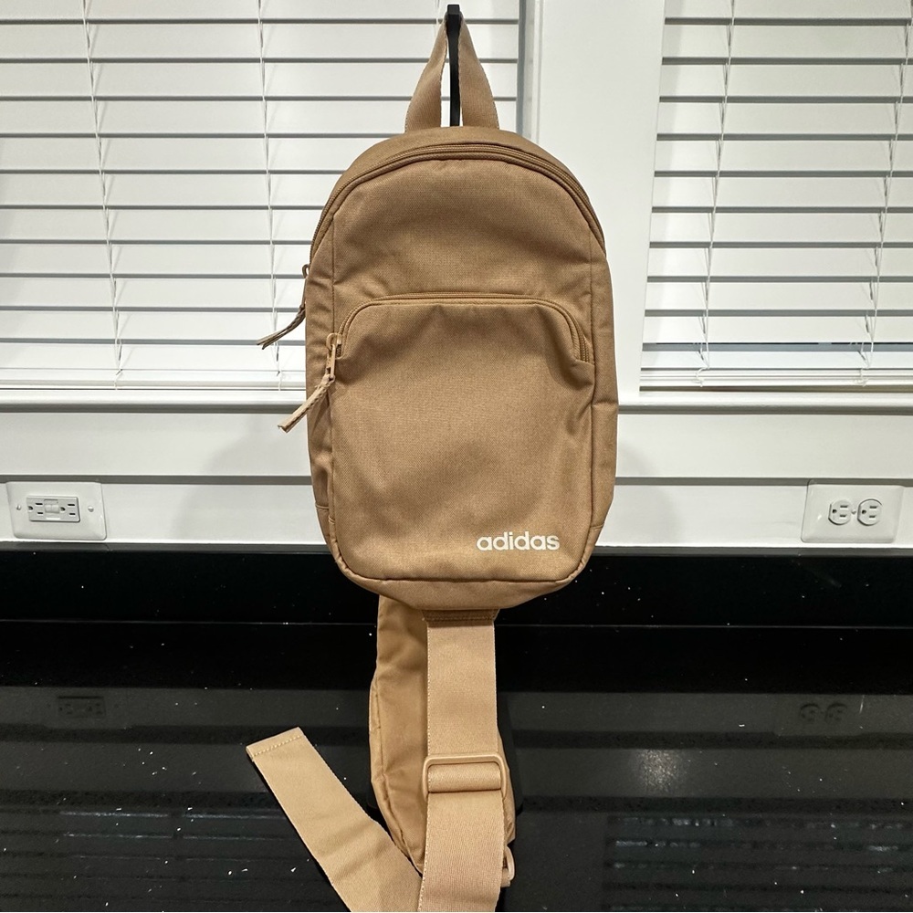 Adidas Tan Khaki Sling Crossbody Backpack Bag - NWOT Unisex